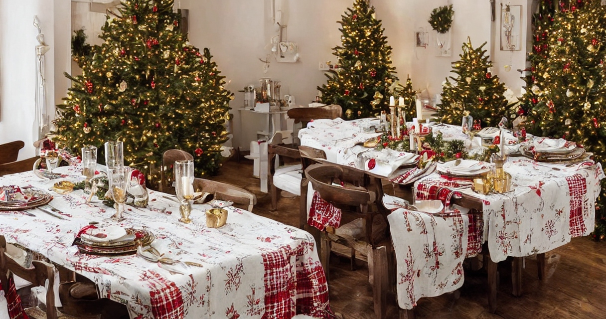 Skab en hyggelig julestemning med en julevoksdug til dit spisebord