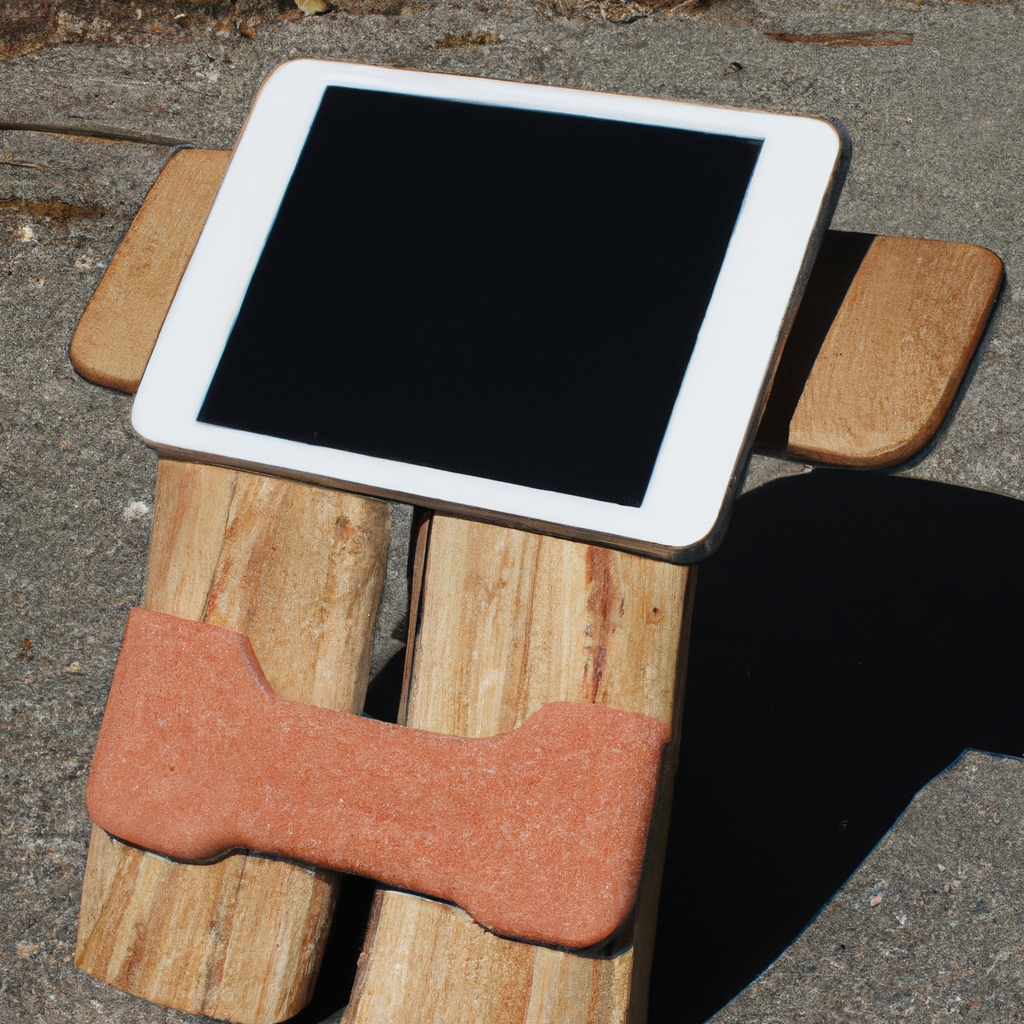 Stilfuld iPad-holder lavet af naturligt træ - det perfekte tilbehør til din gadget!